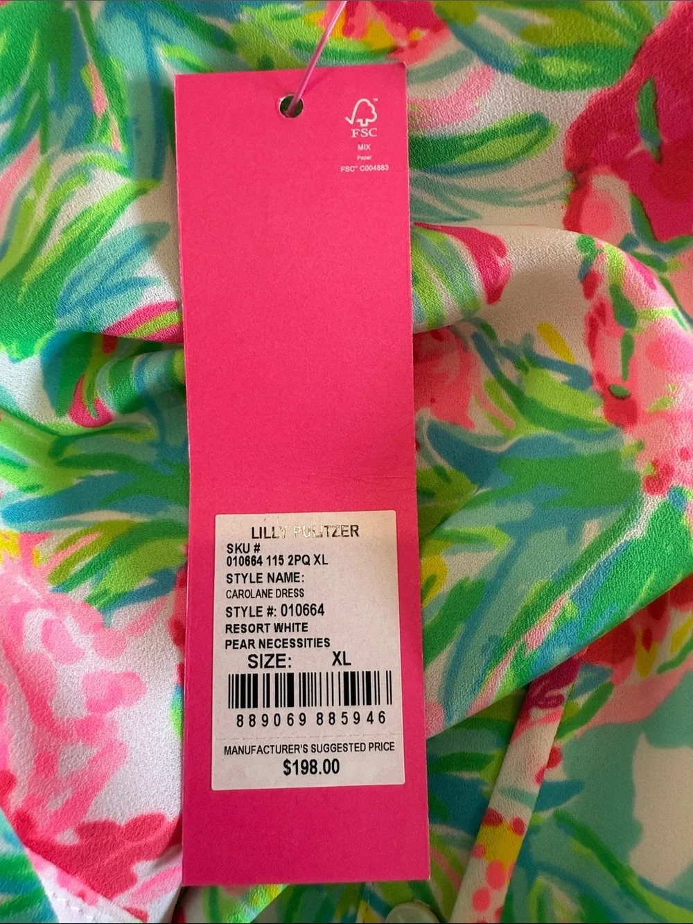 NWT Lilly Pulitzer Carolane Tropical Midi Dress in Resort White Pear Necessities - Picture 3 of 3